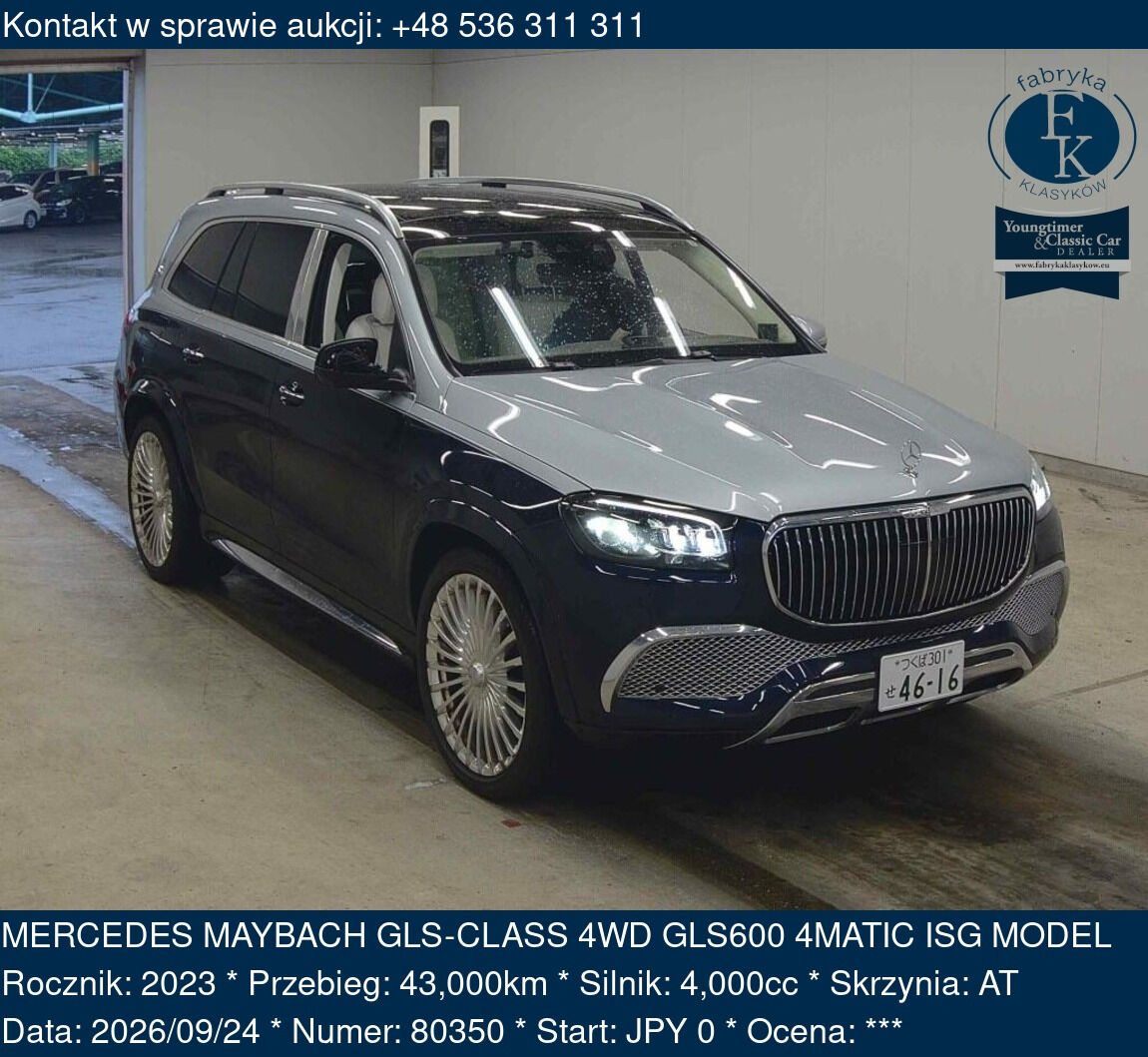MERCEDES MAYBACH GLS-CLASS 4WD GLS600 4MATIC ISG MODEL 2023 - zdjęcie 2
