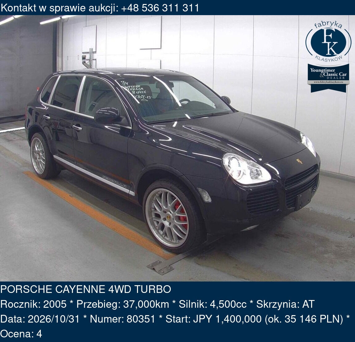 PORSCHE CAYENNE 4WD TURBO 2005 - zdjęcie 2