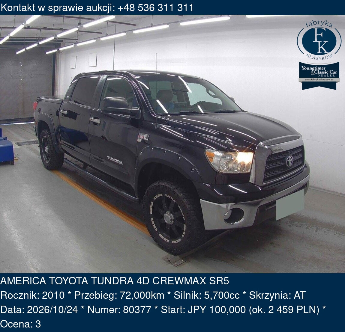 AMERICA TOYOTA TUNDRA 4D CREWMAX SR5 2010 - zdjęcie 2