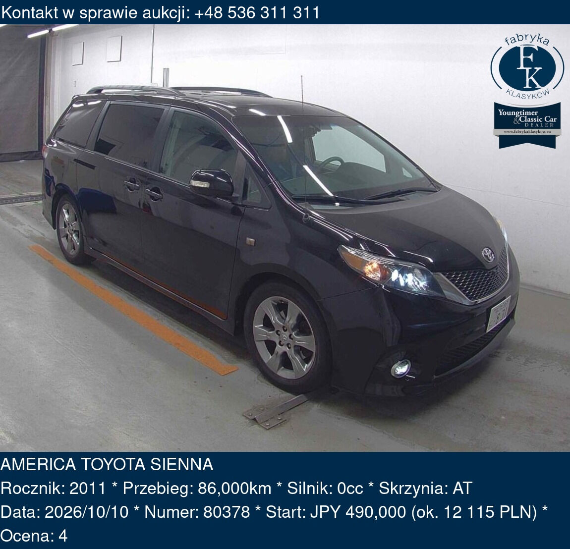 AMERICA TOYOTA SIENNA 2011 - zdjęcie 2