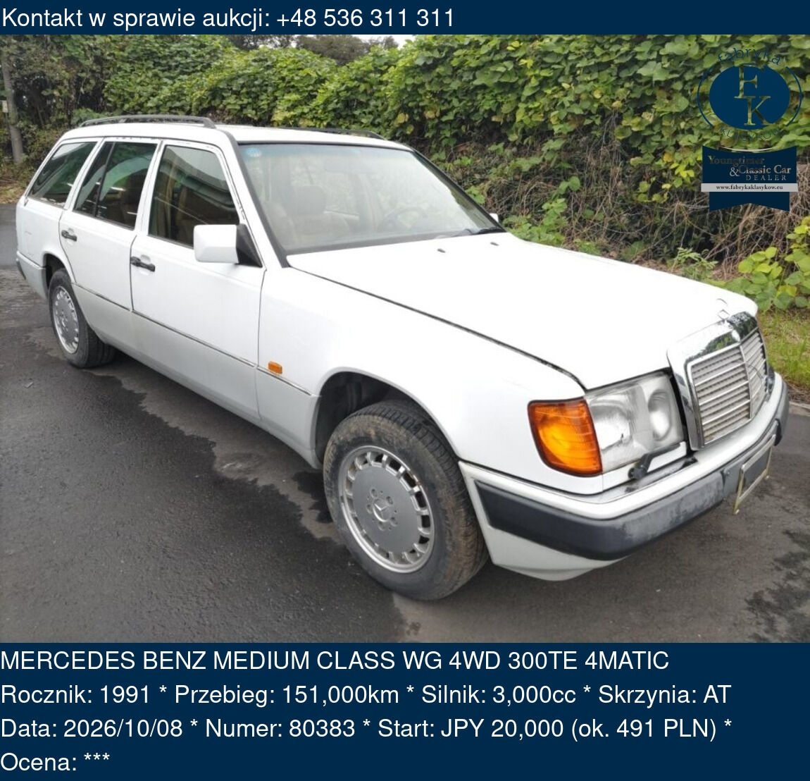 MERCEDES BENZ MEDIUM CLASS WG 4WD 300TE 4MATIC 1991 - zdjęcie 2