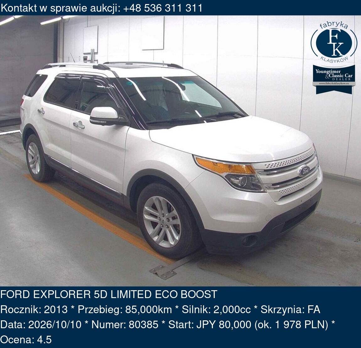 FORD EXPLORER 5D LIMITED ECO BOOST 2013 - zdjęcie 2