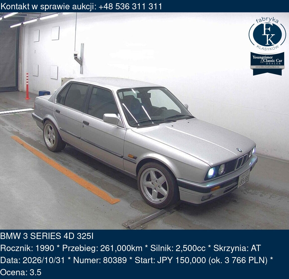 BMW 3 SERIES 4D 325I 1990 - zdjęcie 2