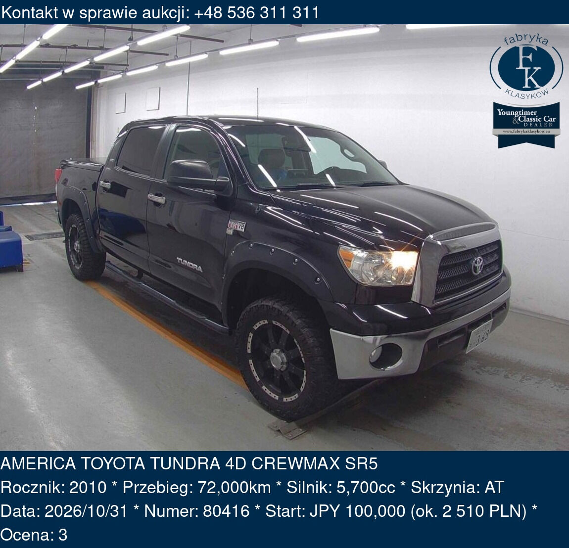 AMERICA TOYOTA TUNDRA 4D CREWMAX SR5 2010 - zdjęcie 2