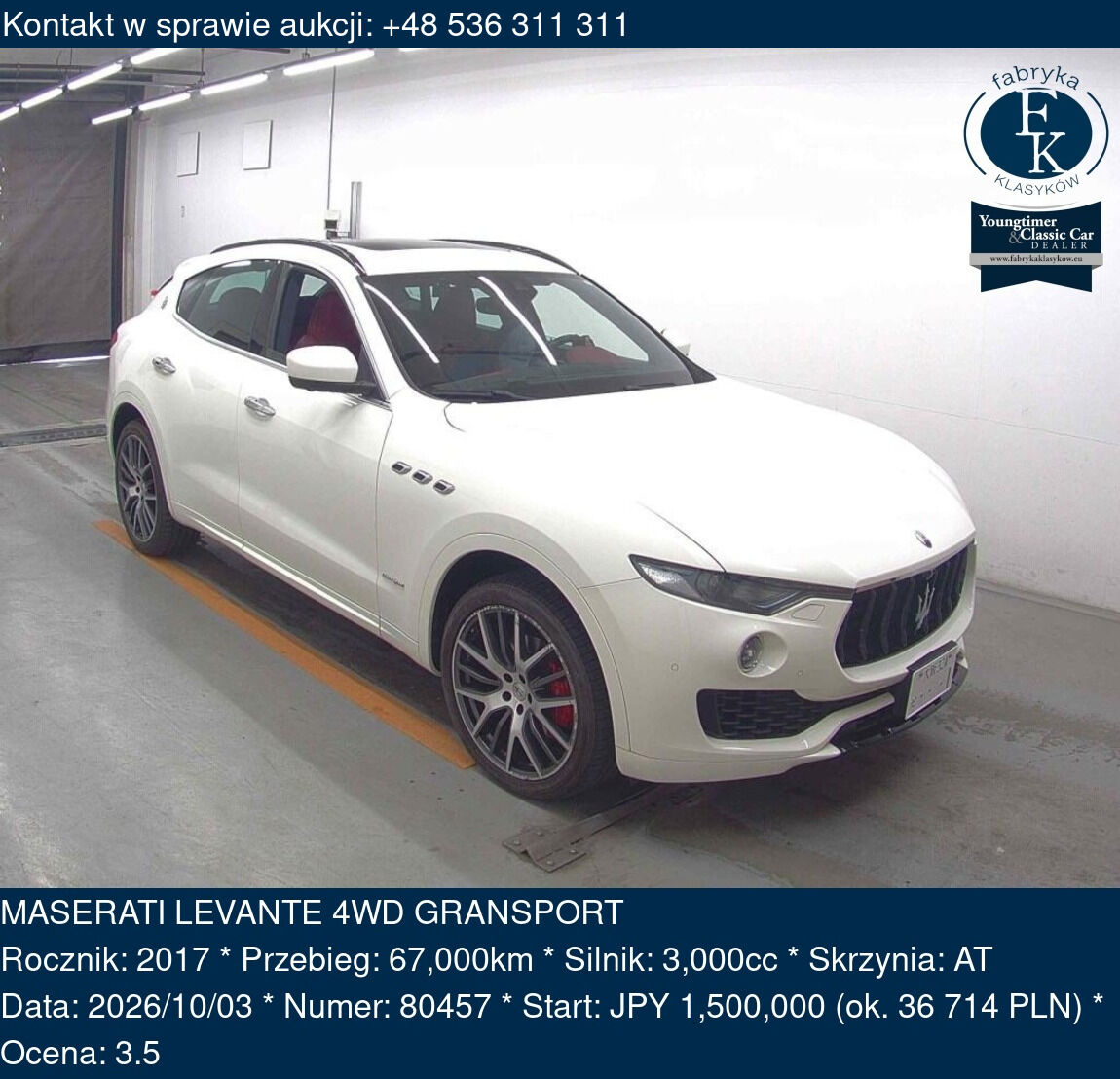 MASERATI LEVANTE 4WD GRANSPORT 2017 - zdjęcie 2