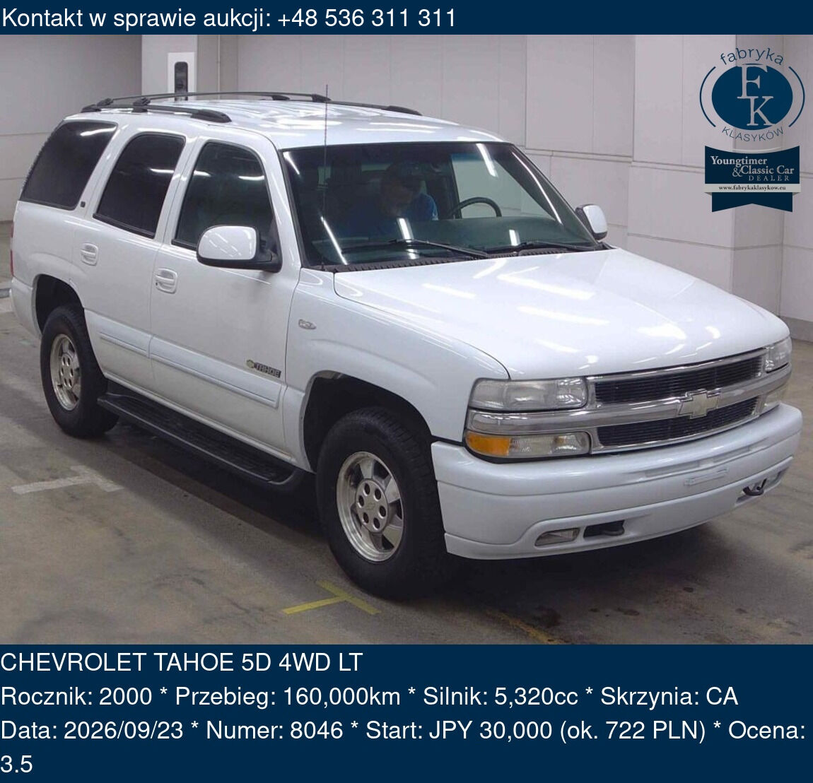 CHEVROLET TAHOE 5D 4WD LT 2000 - zdjęcie 2