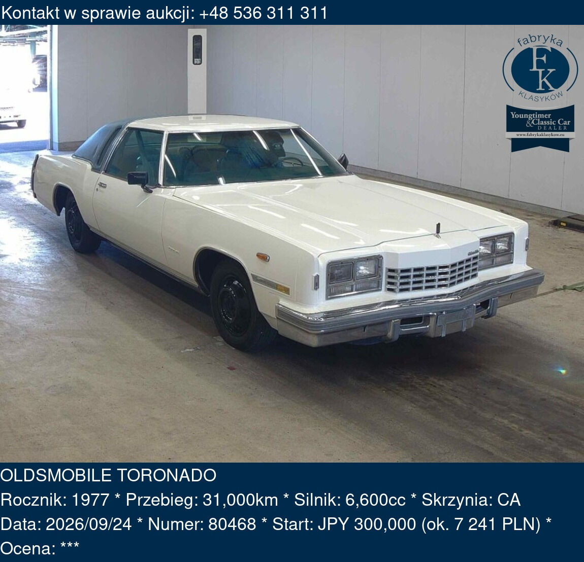 OLDSMOBILE TORONADO 1977 - zdjęcie 2