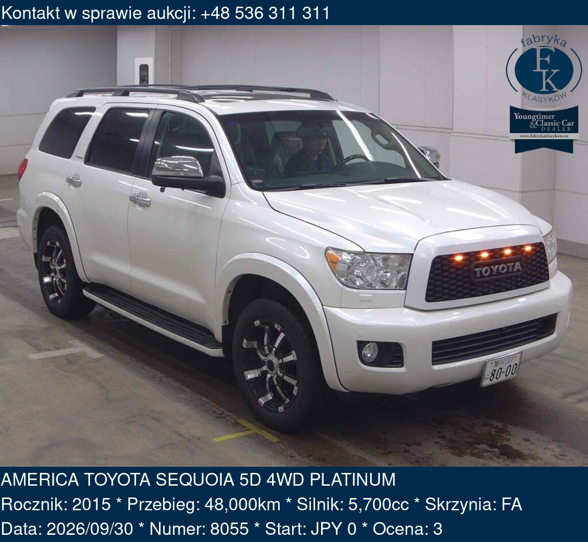 AMERICA TOYOTA SEQUOIA 5D 4WD PLATINUM 2015 - zdjęcie 2