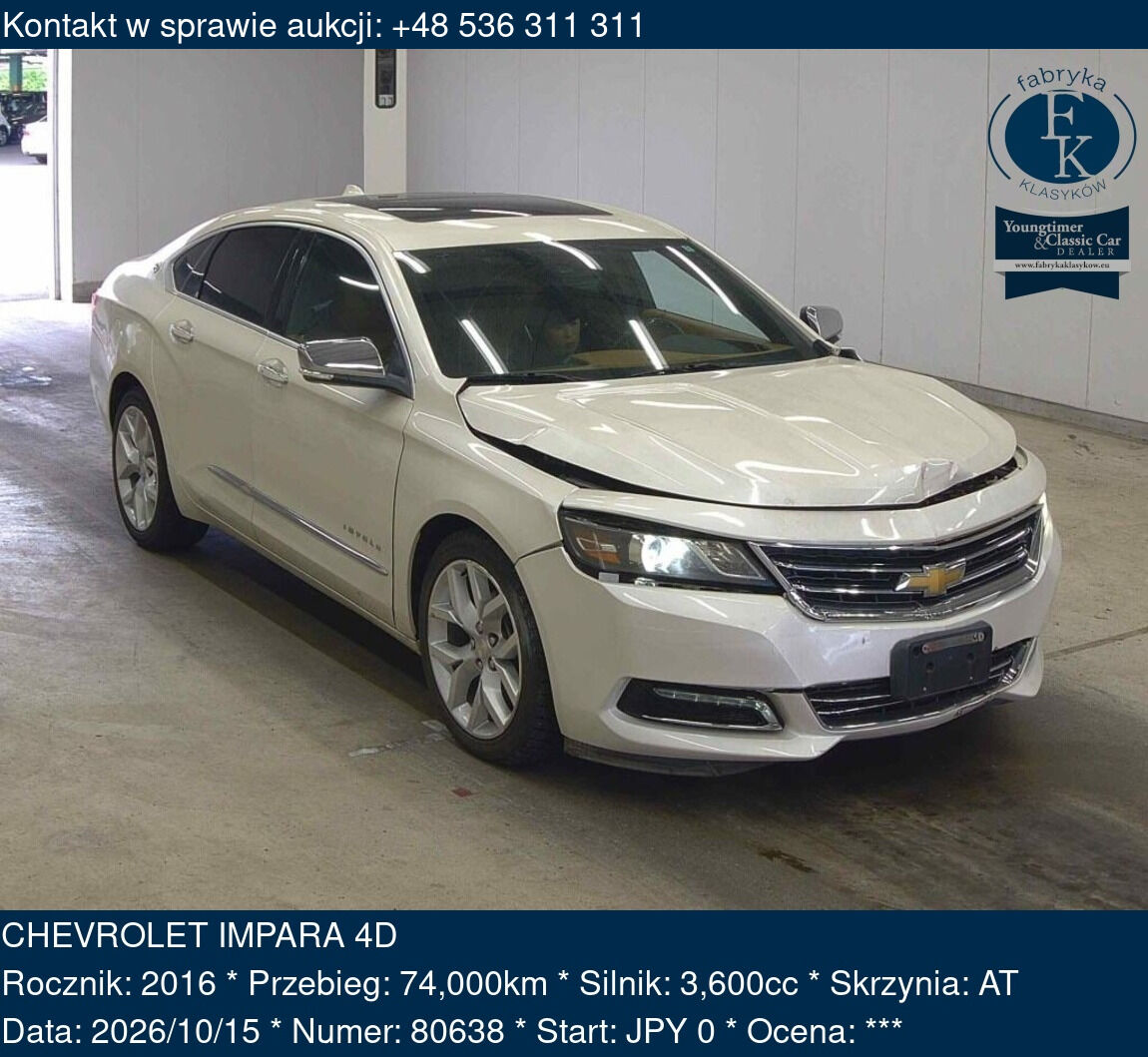 CHEVROLET IMPARA 4D 2016 - zdjęcie 2
