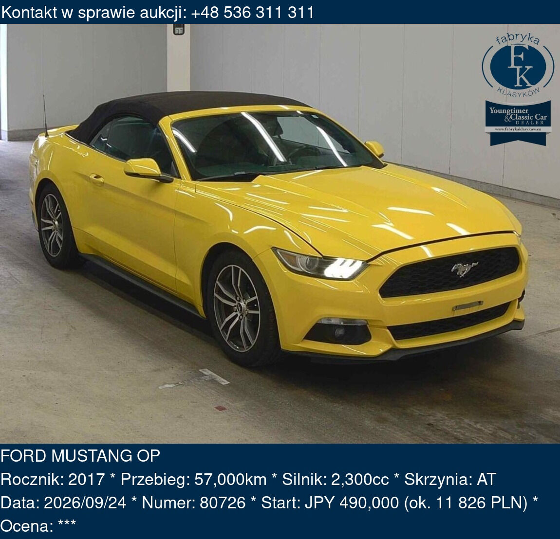 FORD MUSTANG OP 2017 - zdjęcie 2