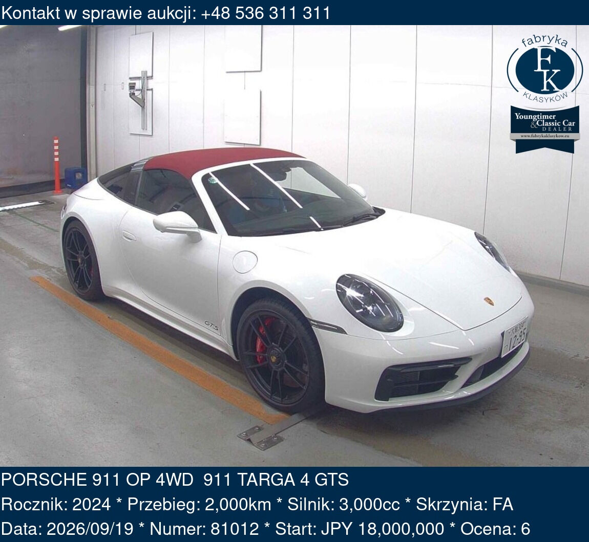 PORSCHE 911 OP 4WD 911 TARGA 4 GTS 2024 - zdjęcie 2