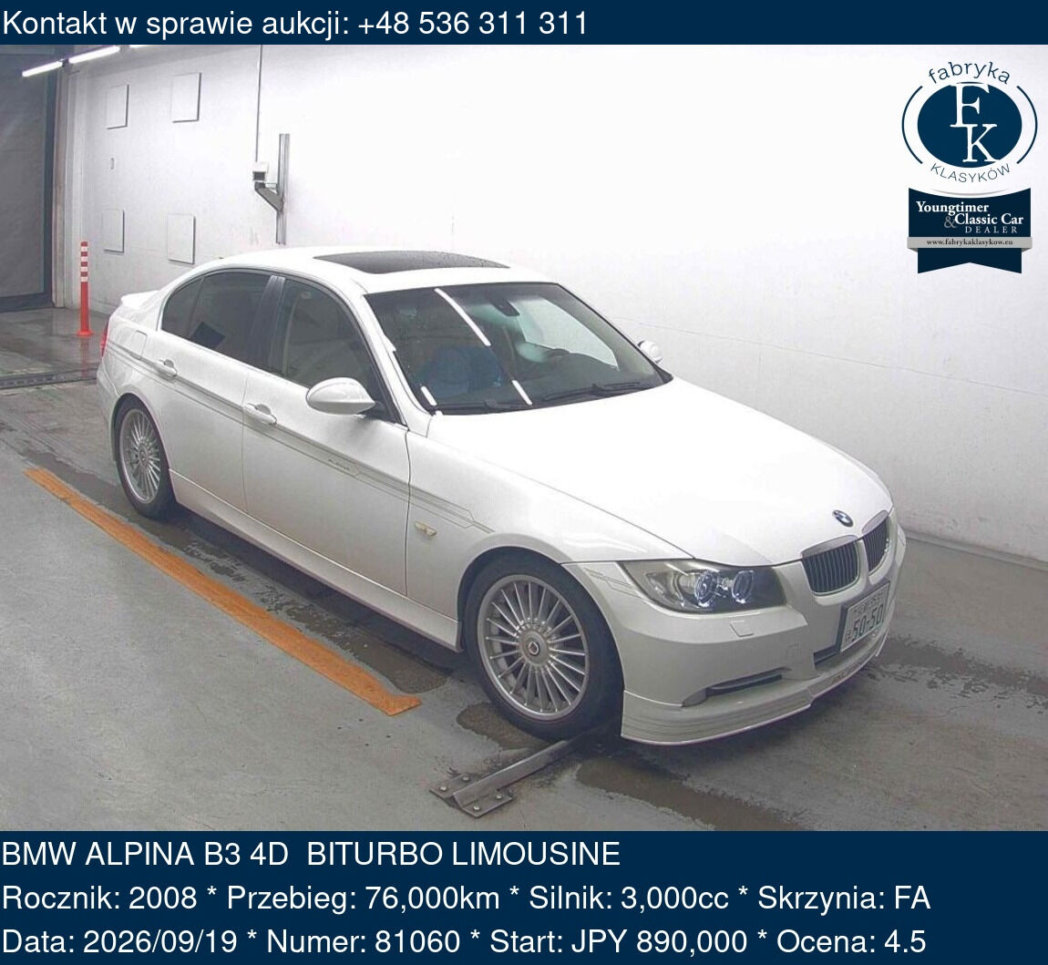 BMW ALPINA B3 4D BITURBO LIMOUSINE 2008 - zdjęcie 2