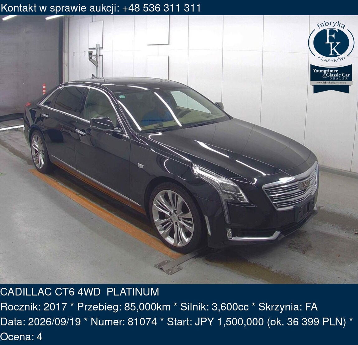 CADILLAC CT6 4WD PLATINUM 2017 - zdjęcie 2