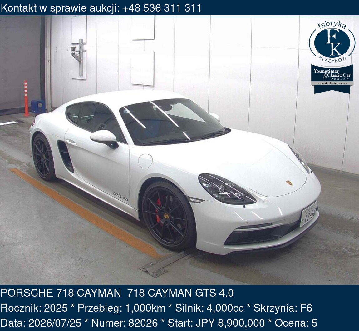 PORSCHE 718 CAYMAN  718 CAYMAN GTS 4.0