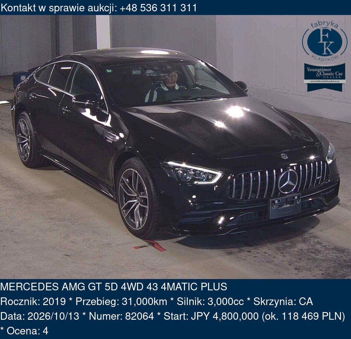 MERCEDES AMG GT 5D 4WD 43 4MATIC PLUS 2019 - zdjęcie 2