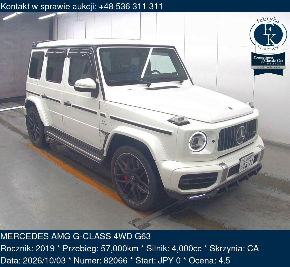 MERCEDES AMG G-CLASS 4WD G63 2019 - zdjęcie 2