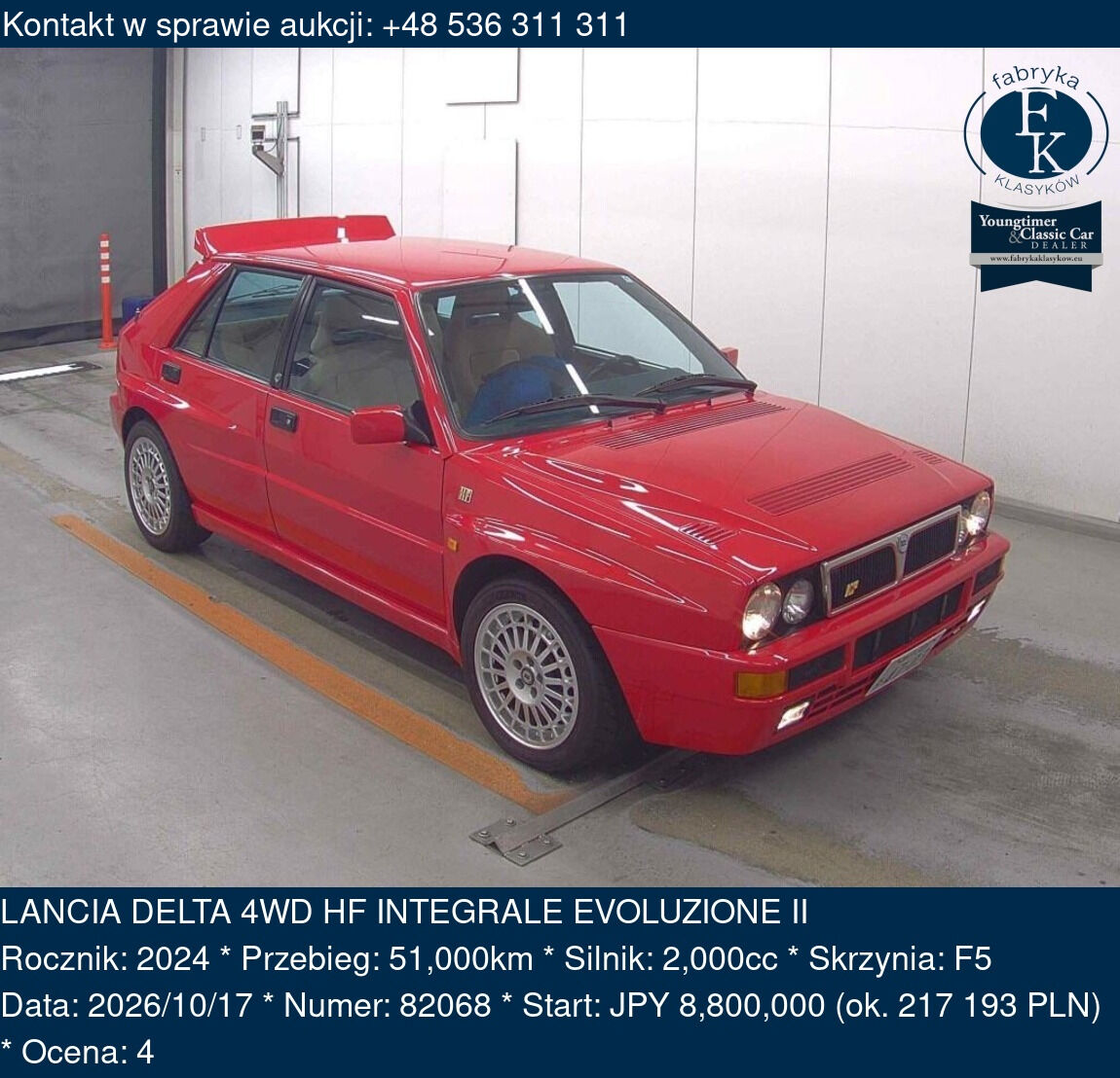 LANCIA DELTA 4WD HF INTEGRALE EVOLUZIONE II 2024 - zdjęcie 2