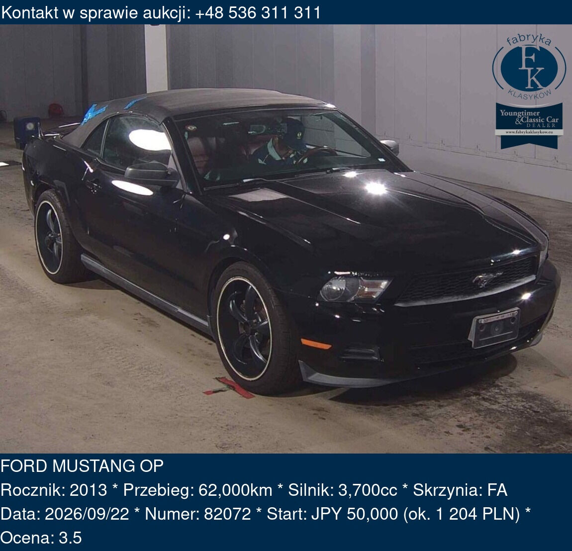 FORD MUSTANG OP 2013 - zdjęcie 2