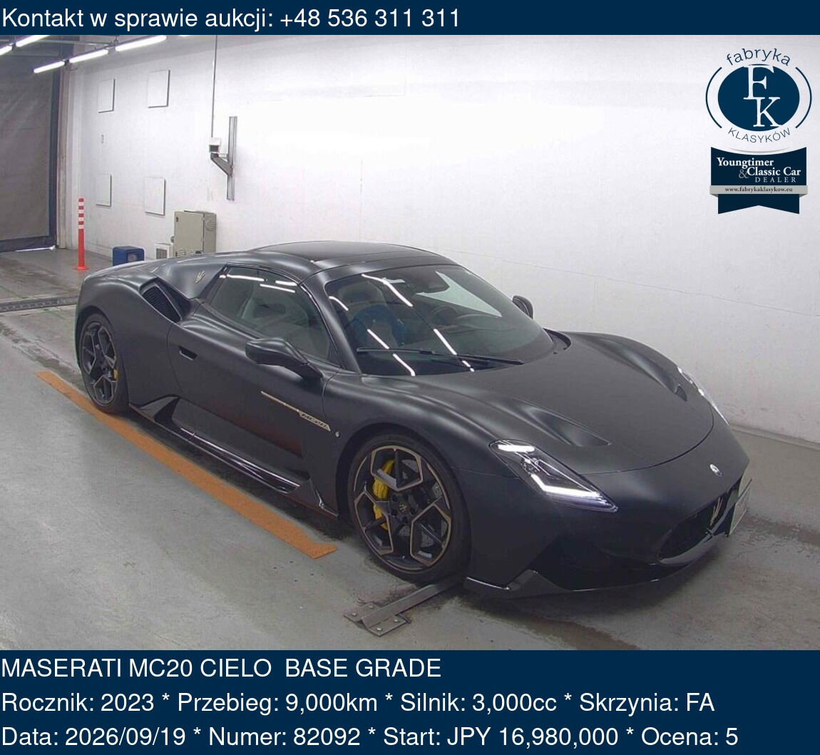 MASERATI MC20 CIELO BASE GRADE 2023 - zdjęcie 2