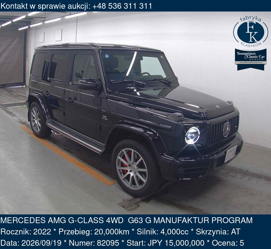 MERCEDES AMG G-CLASS 4WD G63 G MANUFAKTUR PROGRAM 2022 - zdjęcie 2