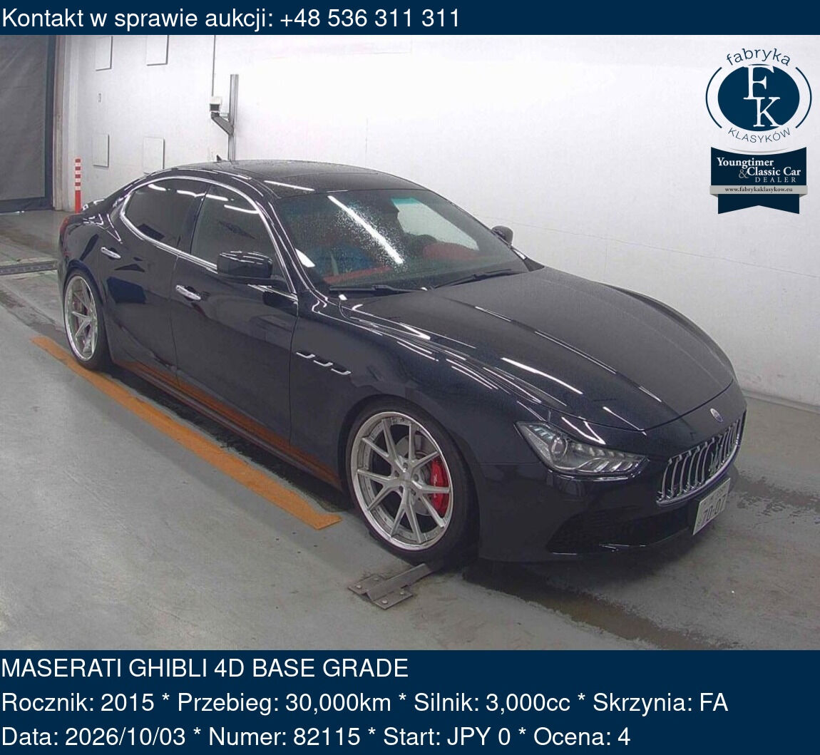 MASERATI GHIBLI 4D BASE GRADE 2015 - zdjęcie 2