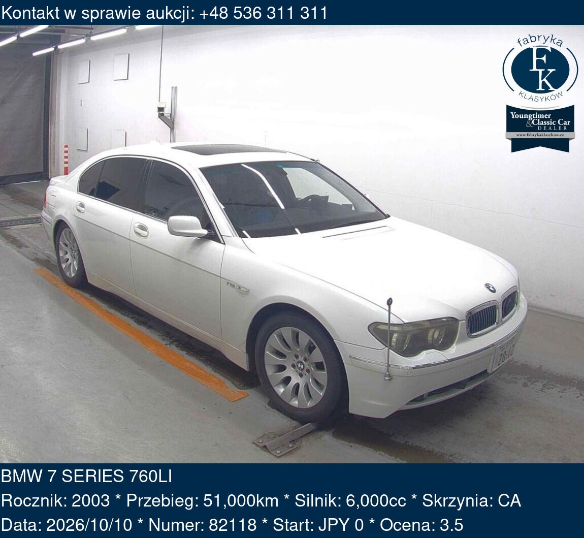 BMW 7 SERIES 760LI 2003 - zdjęcie 2