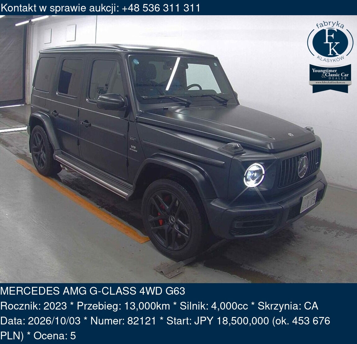 MERCEDES AMG G-CLASS 4WD G63 2023 - zdjęcie 2