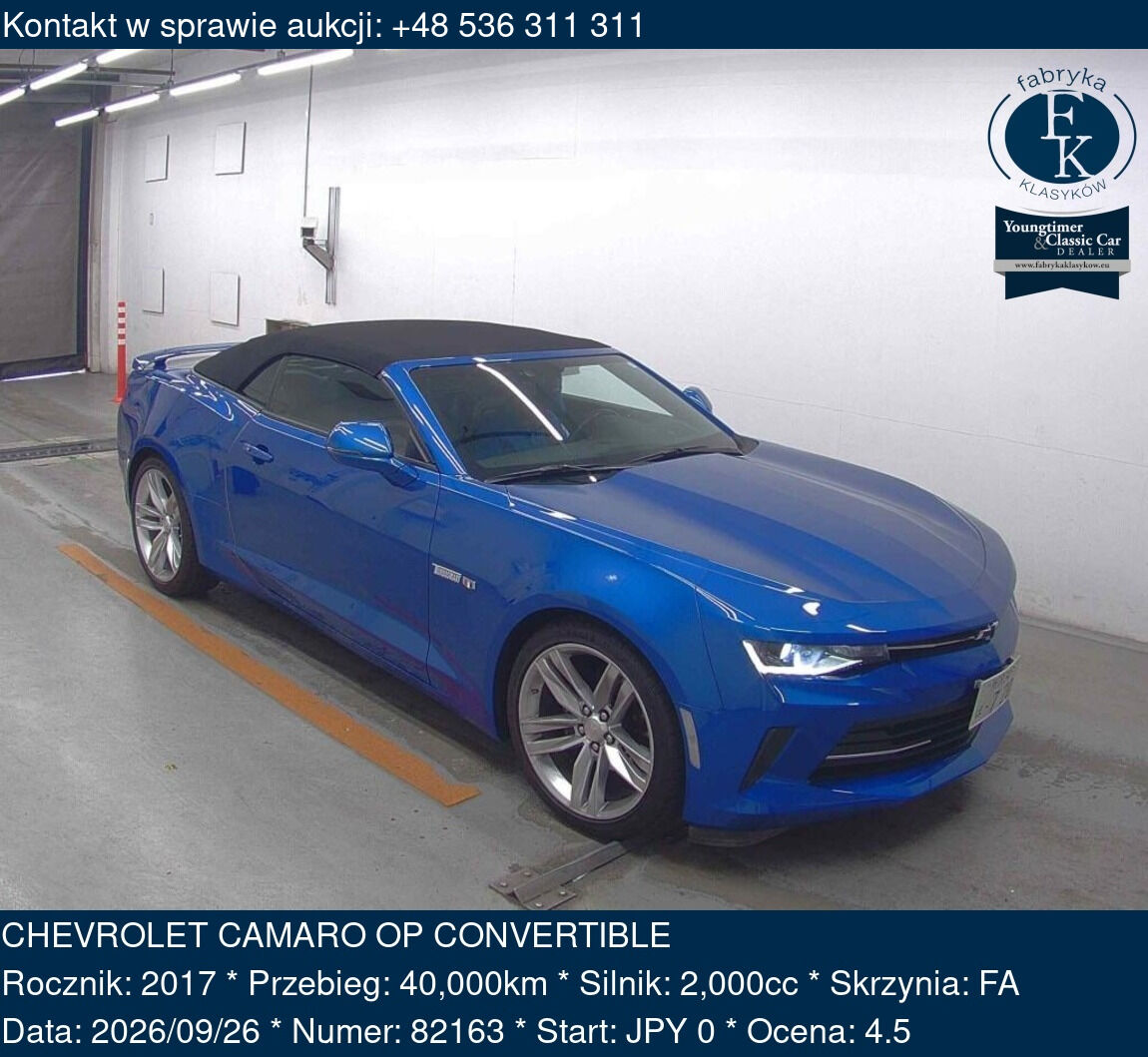 CHEVROLET CAMARO OP CONVERTIBLE 2017 - zdjęcie 2