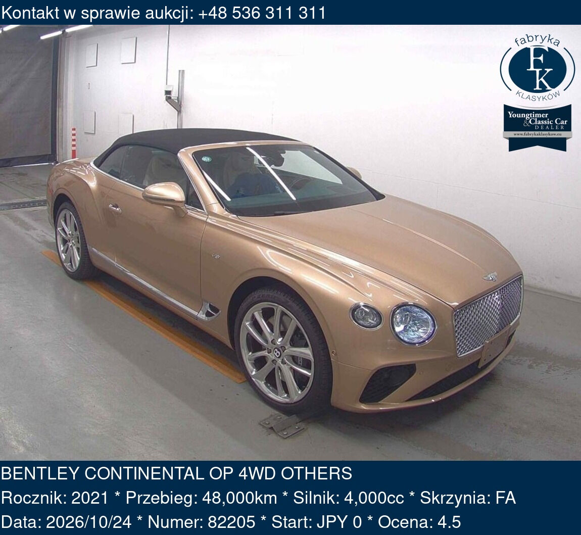 BENTLEY CONTINENTAL OP 4WD OTHERS 2021 - zdjęcie 2