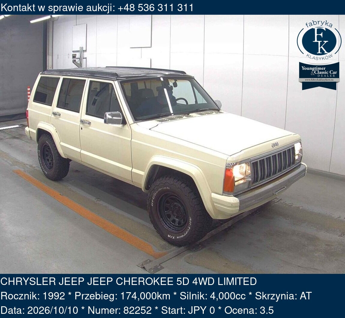 CHRYSLER JEEP JEEP CHEROKEE 5D 4WD LIMITED 1992 - zdjęcie 2