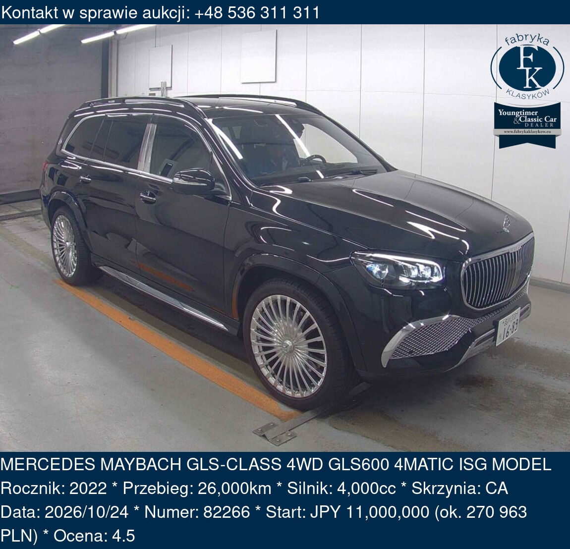 MERCEDES MAYBACH GLS-CLASS 4WD GLS600 4MATIC ISG MODEL 2022 - zdjęcie 2