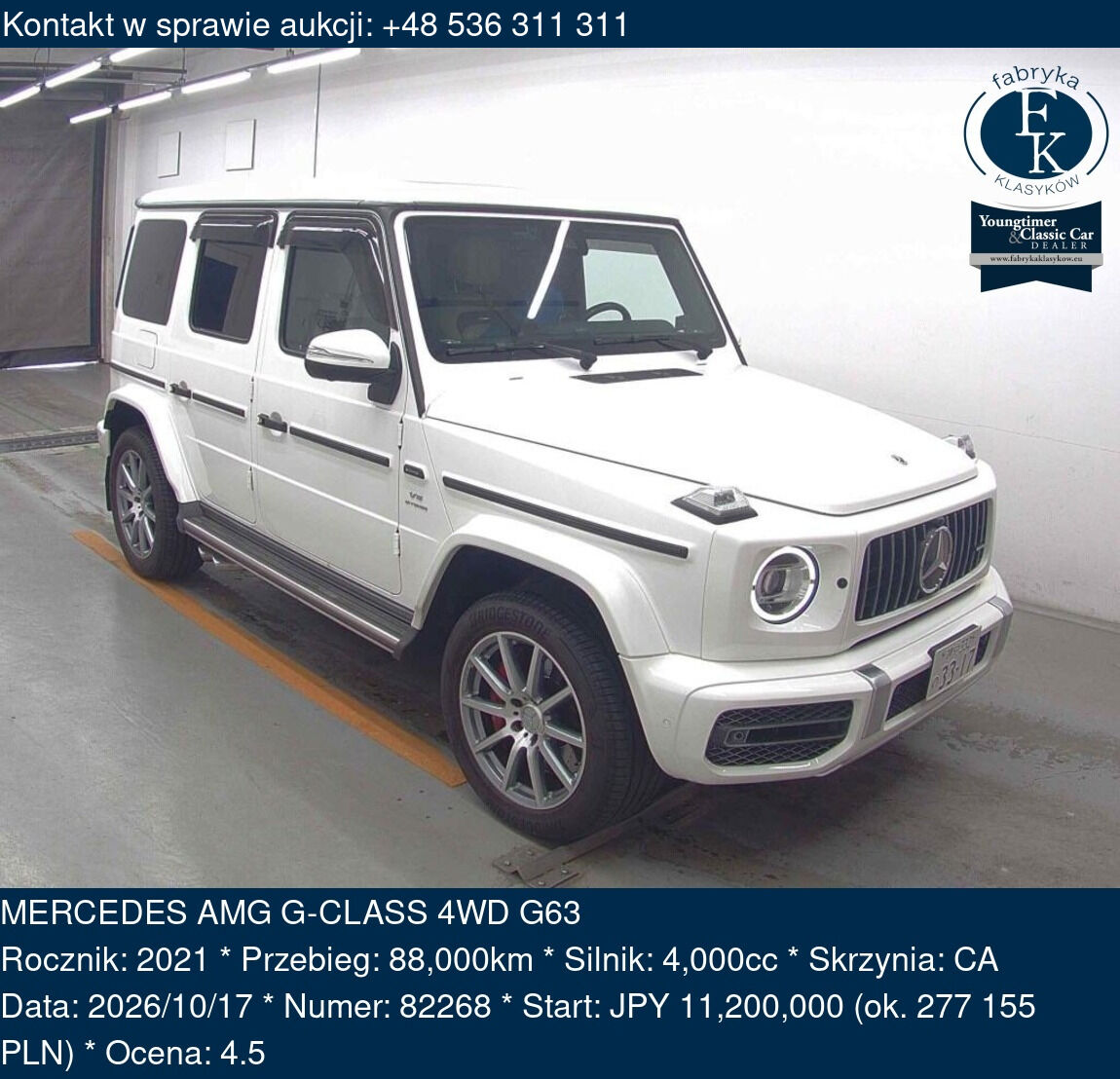 MERCEDES AMG G-CLASS 4WD G63 2021 - zdjęcie 2