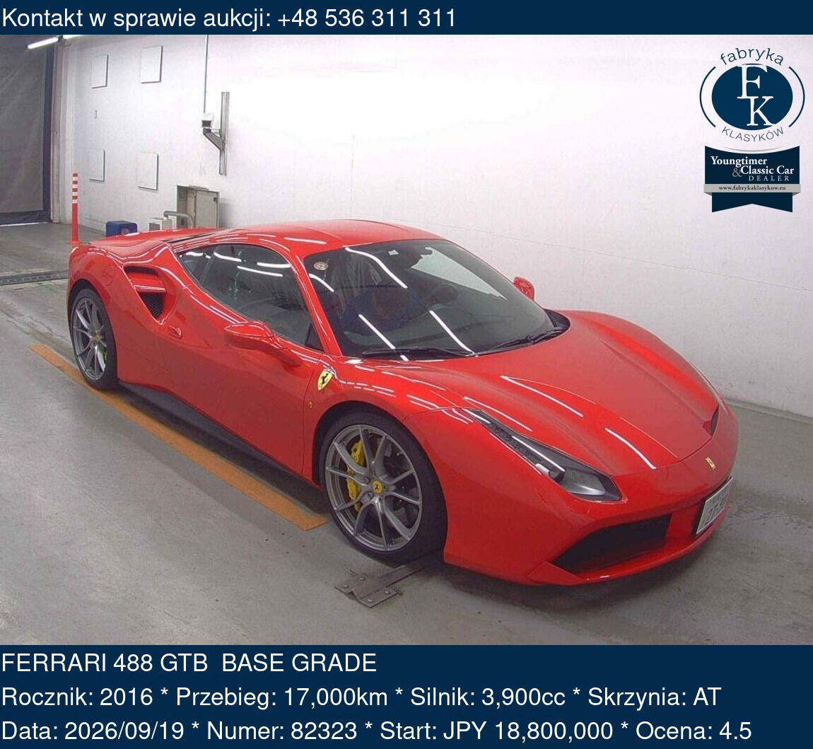 FERRARI 488 GTB BASE GRADE 2016 - zdjęcie 2
