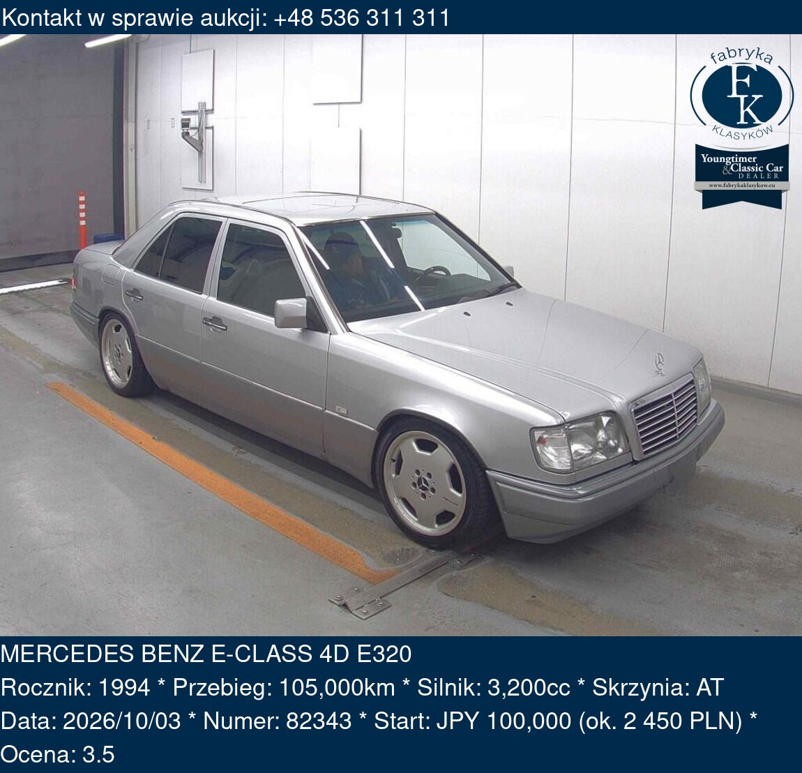 MERCEDES BENZ E-CLASS 4D E320 1994 - zdjęcie 2