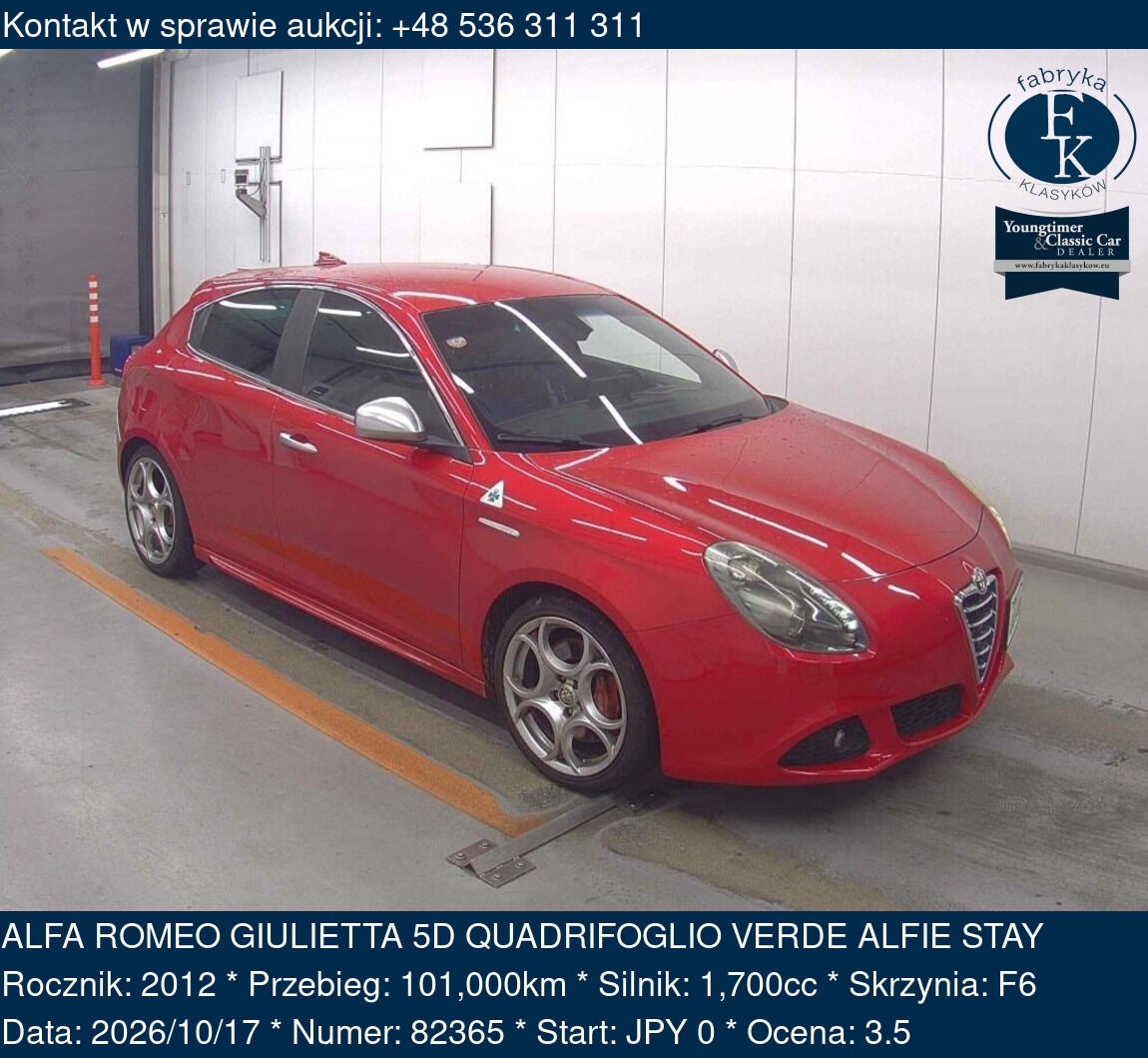 ALFA ROMEO GIULIETTA 5D QUADRIFOGLIO VERDE ALFIE STAY 2012 - zdjęcie 2