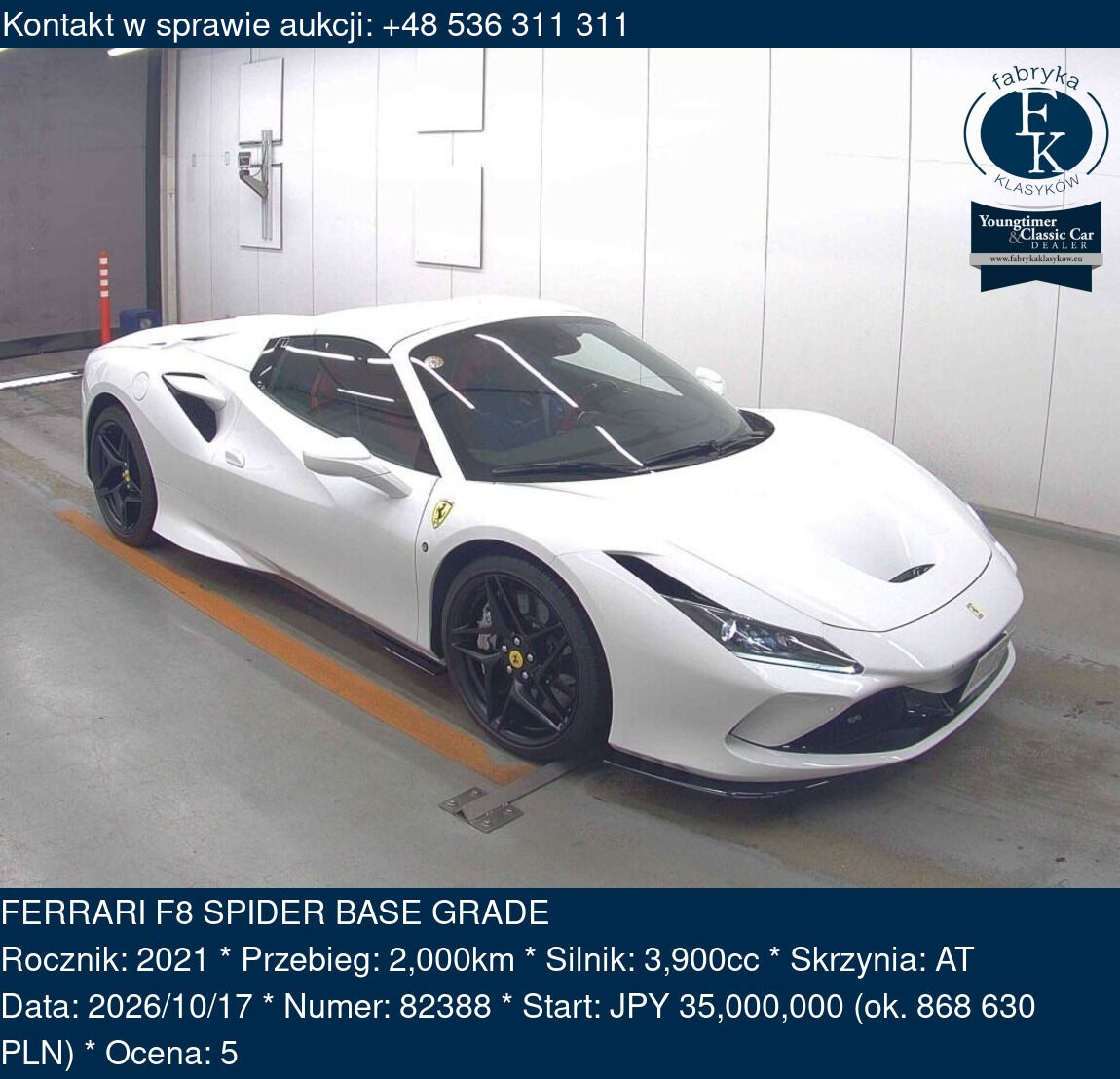 FERRARI F8 SPIDER BASE GRADE 2021 - zdjęcie 2