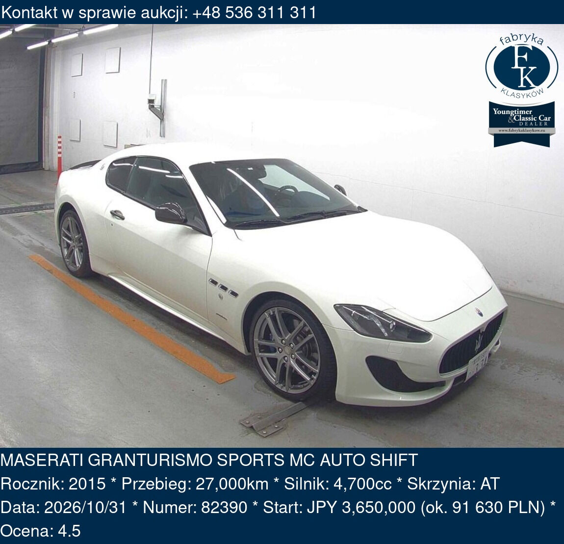 MASERATI GRANTURISMO SPORTS MC AUTO SHIFT 2015 - zdjęcie 2