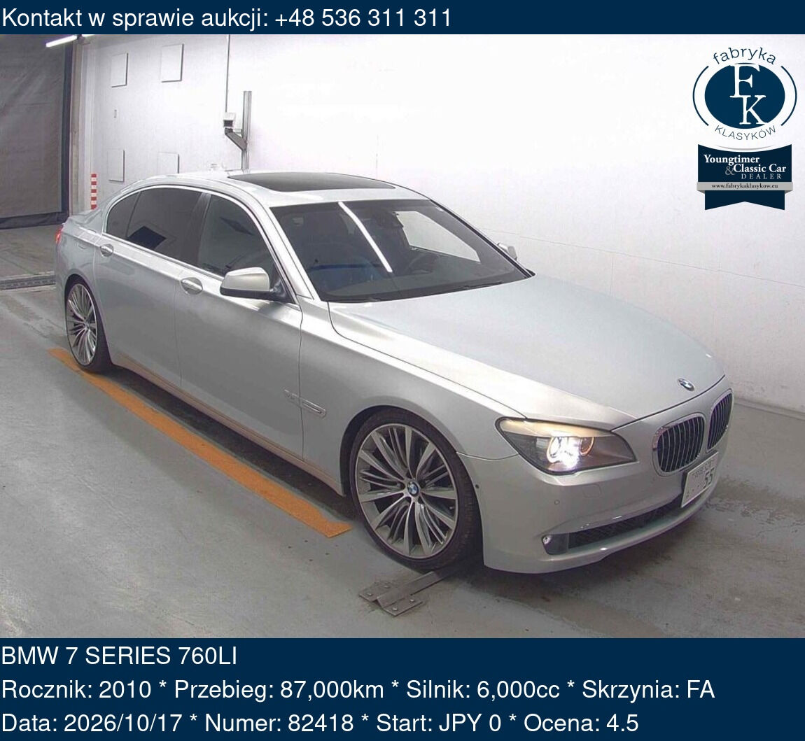BMW 7 SERIES 760LI 2010 - zdjęcie 2