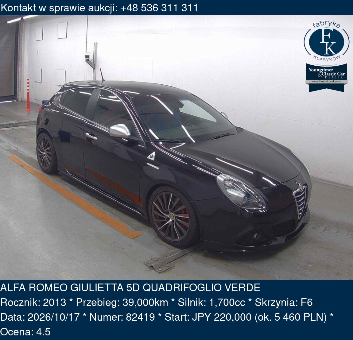ALFA ROMEO GIULIETTA 5D QUADRIFOGLIO VERDE 2013 - zdjęcie 2