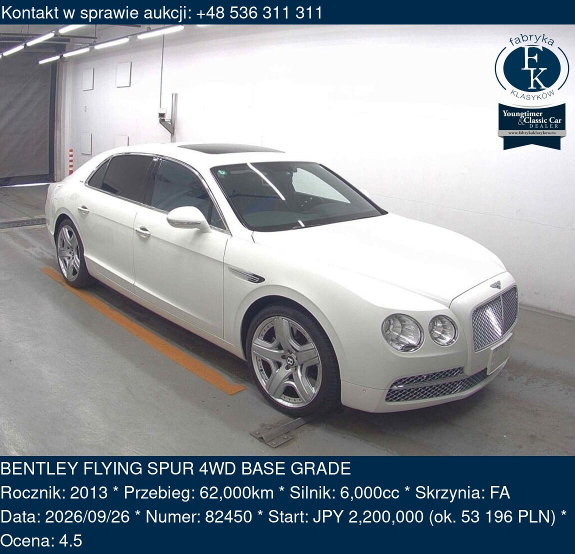 BENTLEY FLYING SPUR 4WD BASE GRADE 2013 - zdjęcie 2