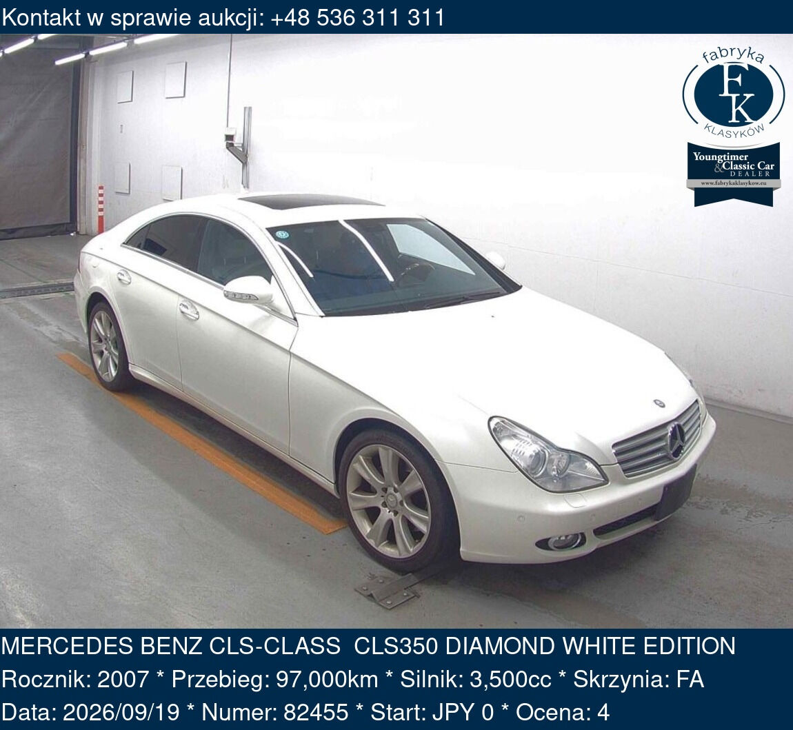 MERCEDES BENZ CLS-CLASS CLS350 DIAMOND WHITE EDITION 2007 - zdjęcie 2