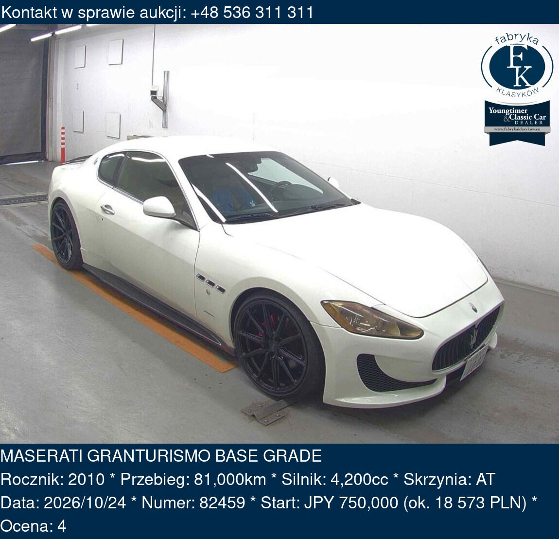 MASERATI GRANTURISMO BASE GRADE 2010 - zdjęcie 2