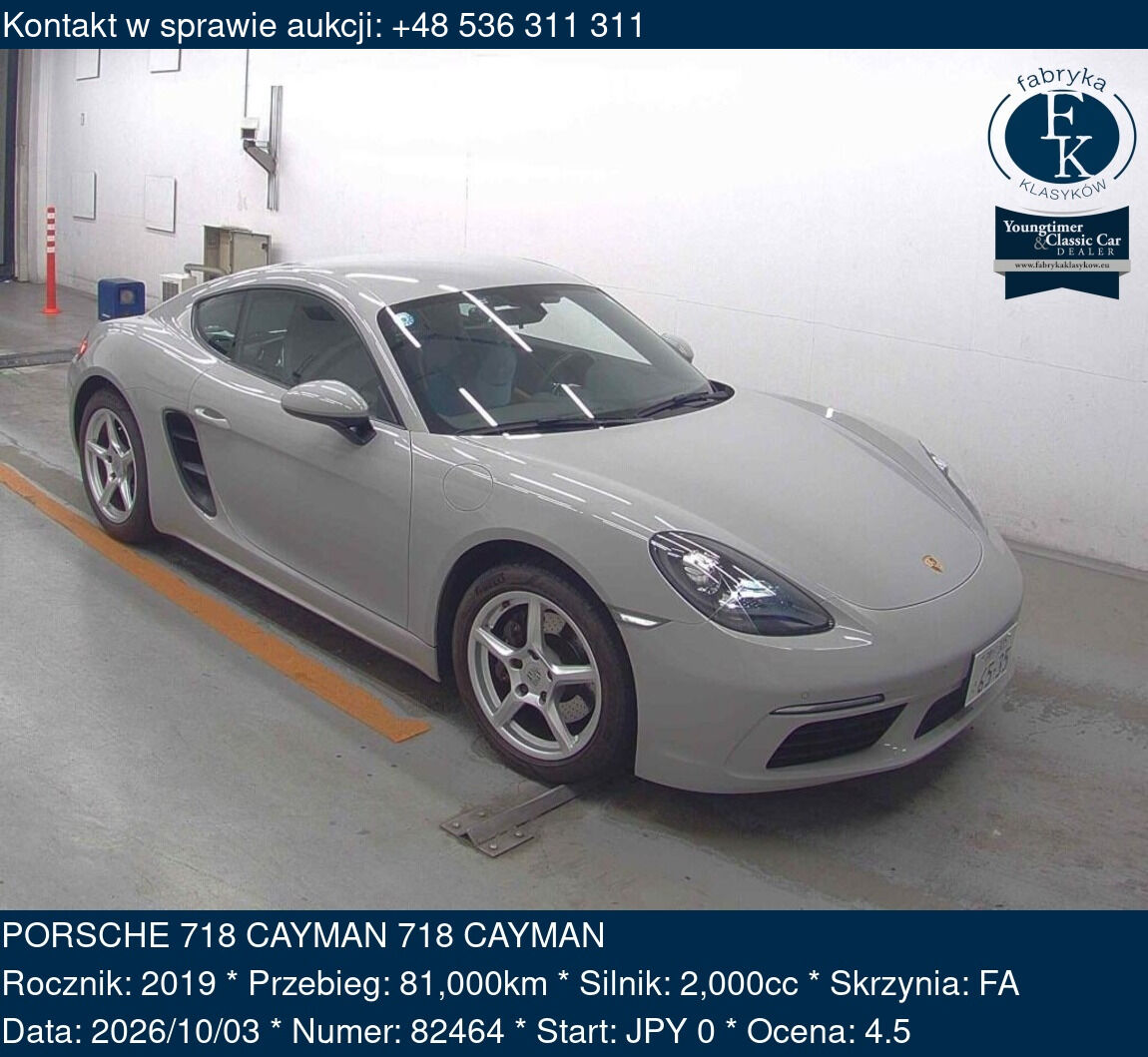PORSCHE 718 CAYMAN 718 CAYMAN 2019 - zdjęcie 2