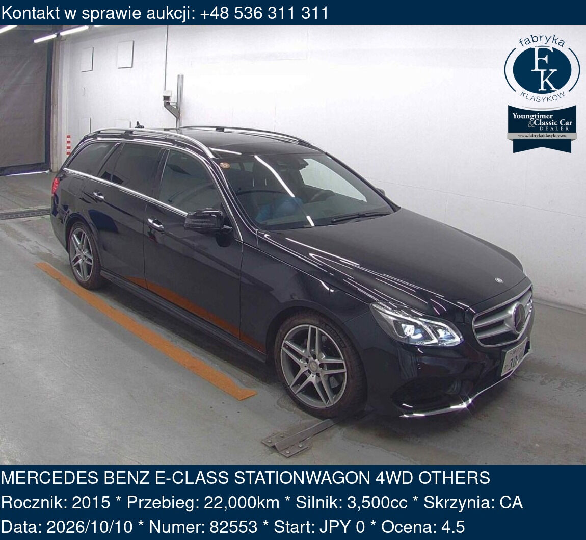 MERCEDES BENZ E-CLASS STATIONWAGON 4WD OTHERS 2015 - zdjęcie 2