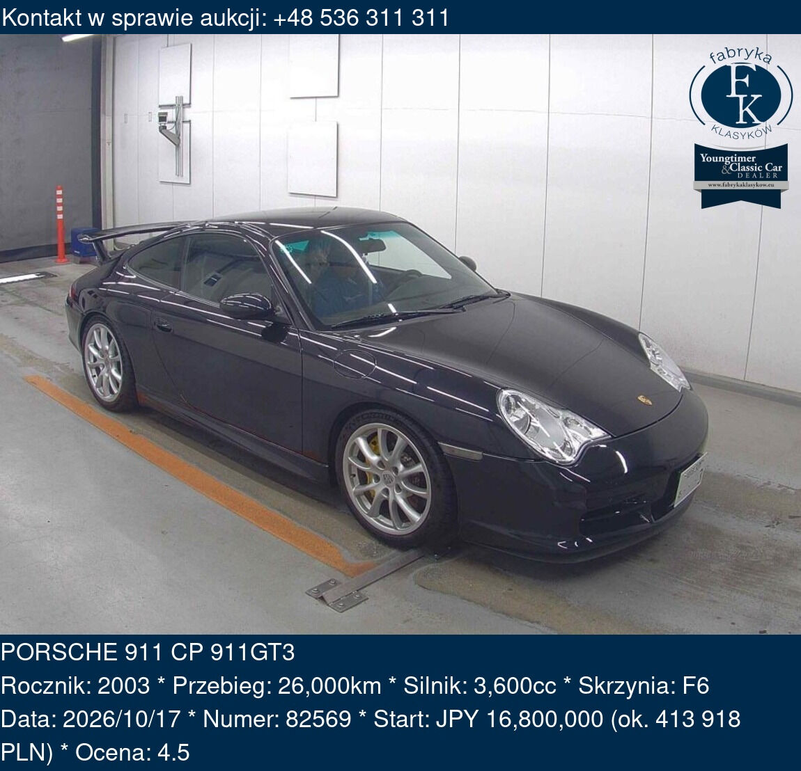 PORSCHE 911 CP 911GT3 2003 - zdjęcie 2