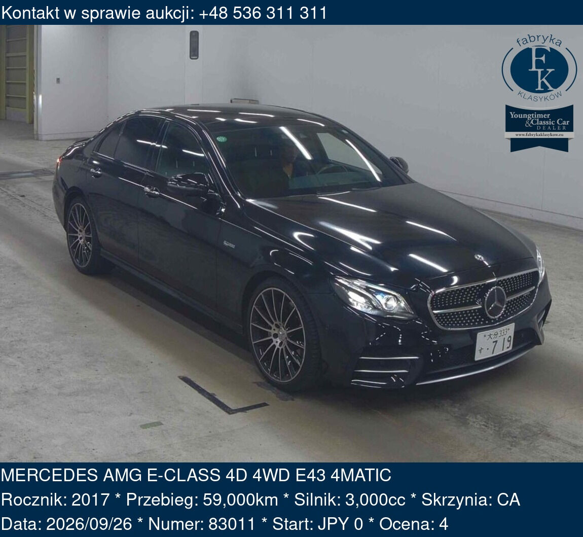 MERCEDES AMG E-CLASS 4D 4WD E43 4MATIC 2017 - zdjęcie 2