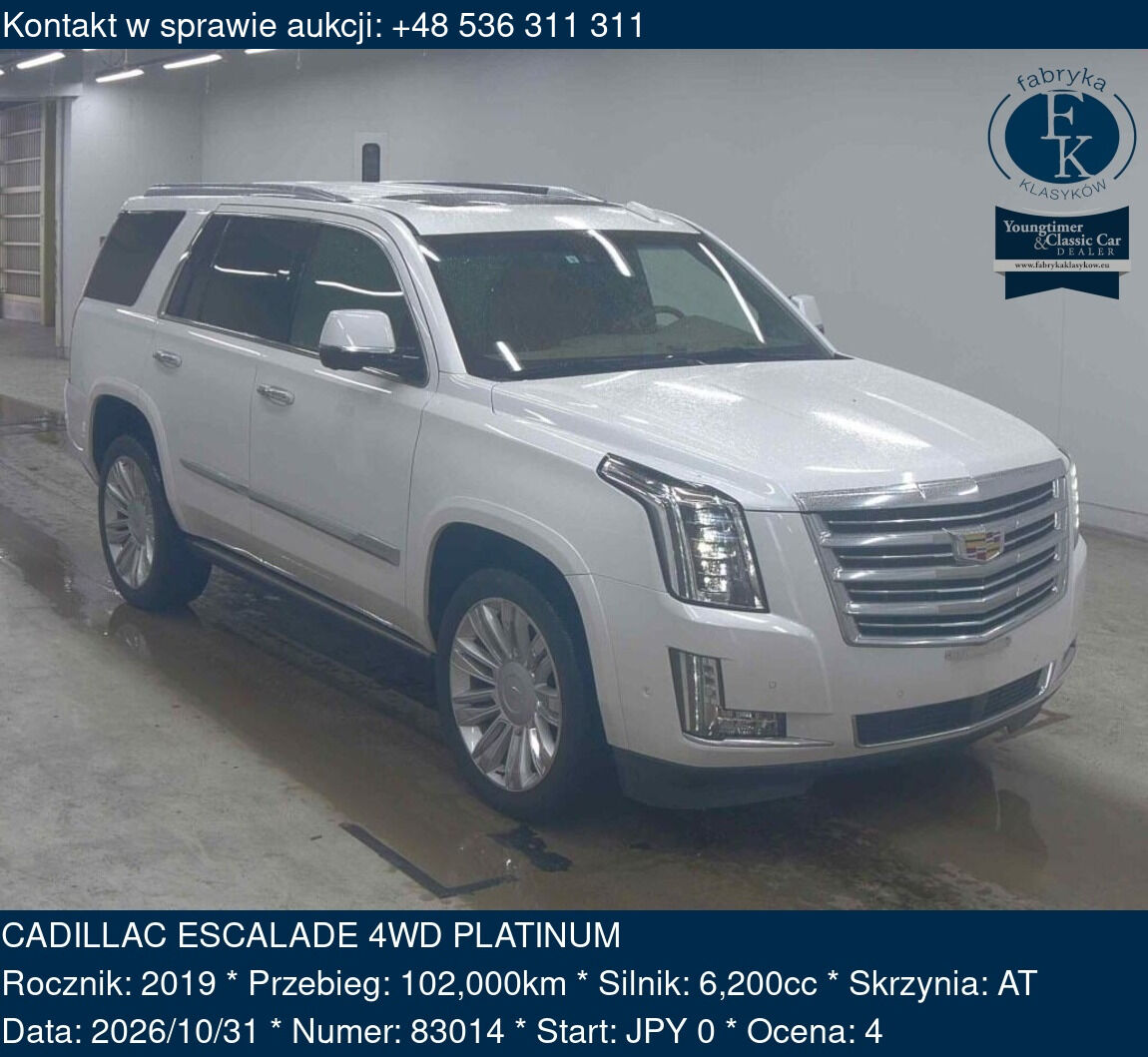 CADILLAC ESCALADE 4WD PLATINUM 2019 - zdjęcie 2