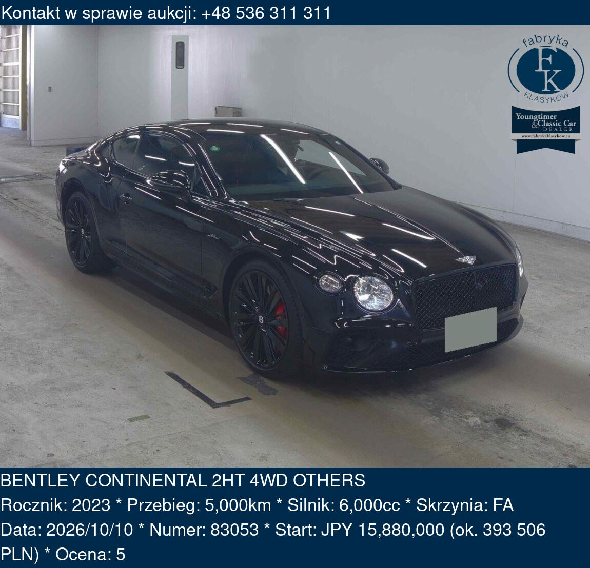 BENTLEY CONTINENTAL 2HT 4WD OTHERS 2023 - zdjęcie 2