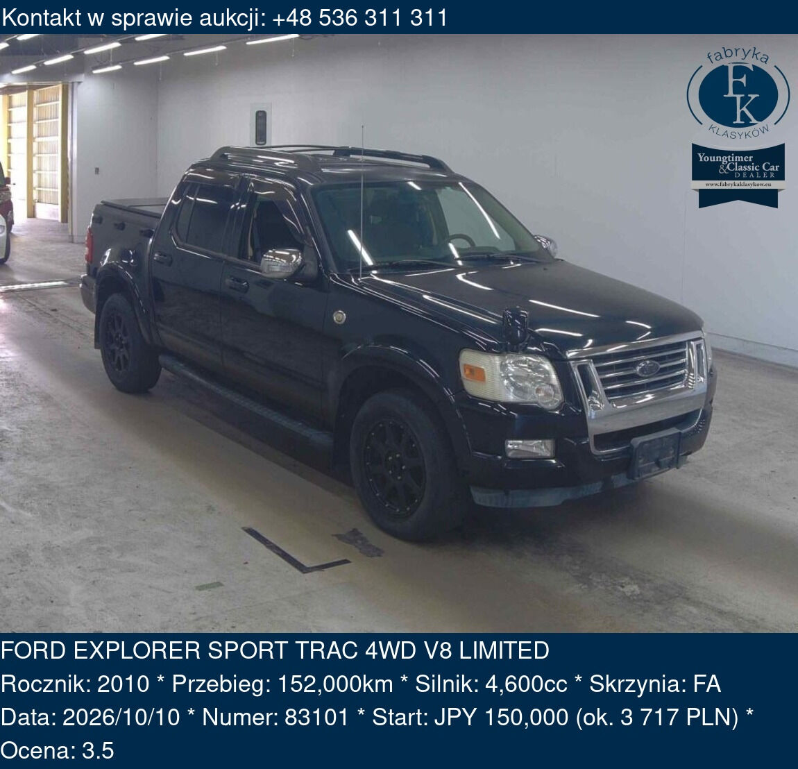 FORD EXPLORER SPORT TRAC 4WD V8 LIMITED 2010 - zdjęcie 2
