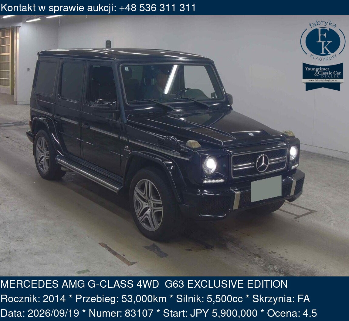 MERCEDES AMG G-CLASS 4WD G63 EXCLUSIVE EDITION 2014 - zdjęcie 2